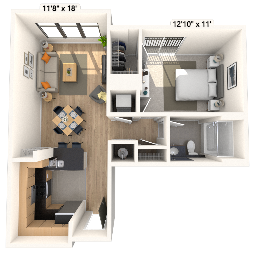 Floorplan image of unit 1011HL1